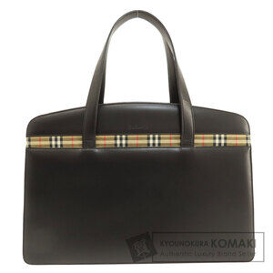 Burberry Nova Check Leather Tote Bag